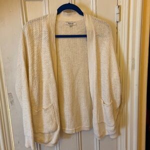 Madewell Open Front Long Sleeve Cardigan, S Cotton/linen blend​